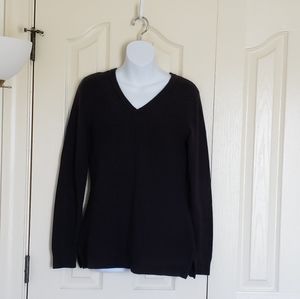 Lands End Black V-neck Sweater Size S
